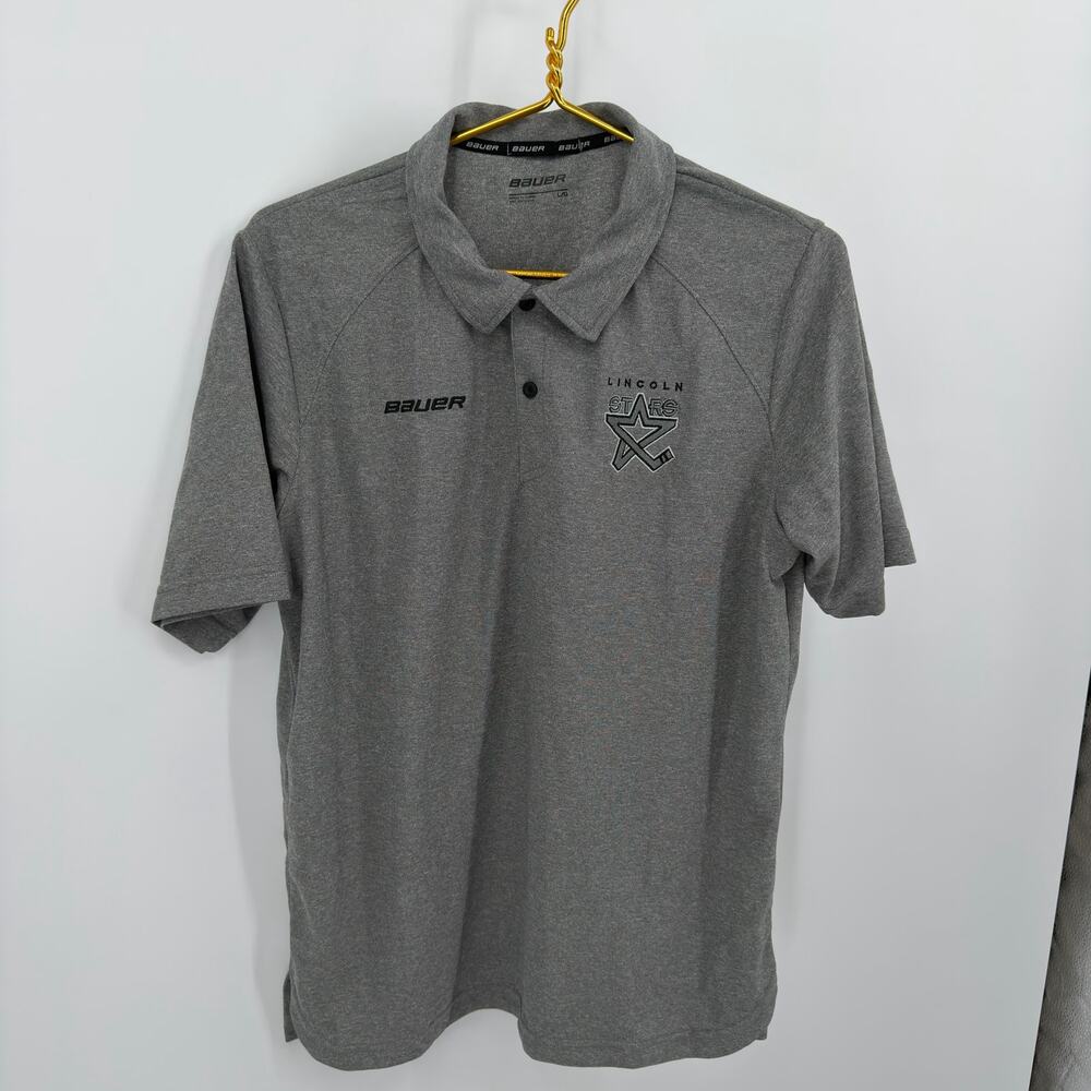 Bauer Lincoln Stars Hockey Polo Shirt - Men's Large Gray‎